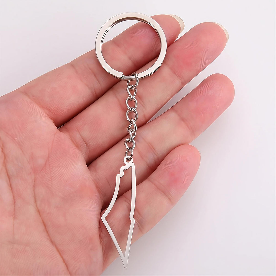 מחזיק מפתחות מפת א"י חלול