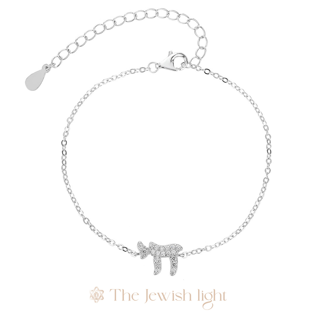 צמיד חי משובץ - כסף 925