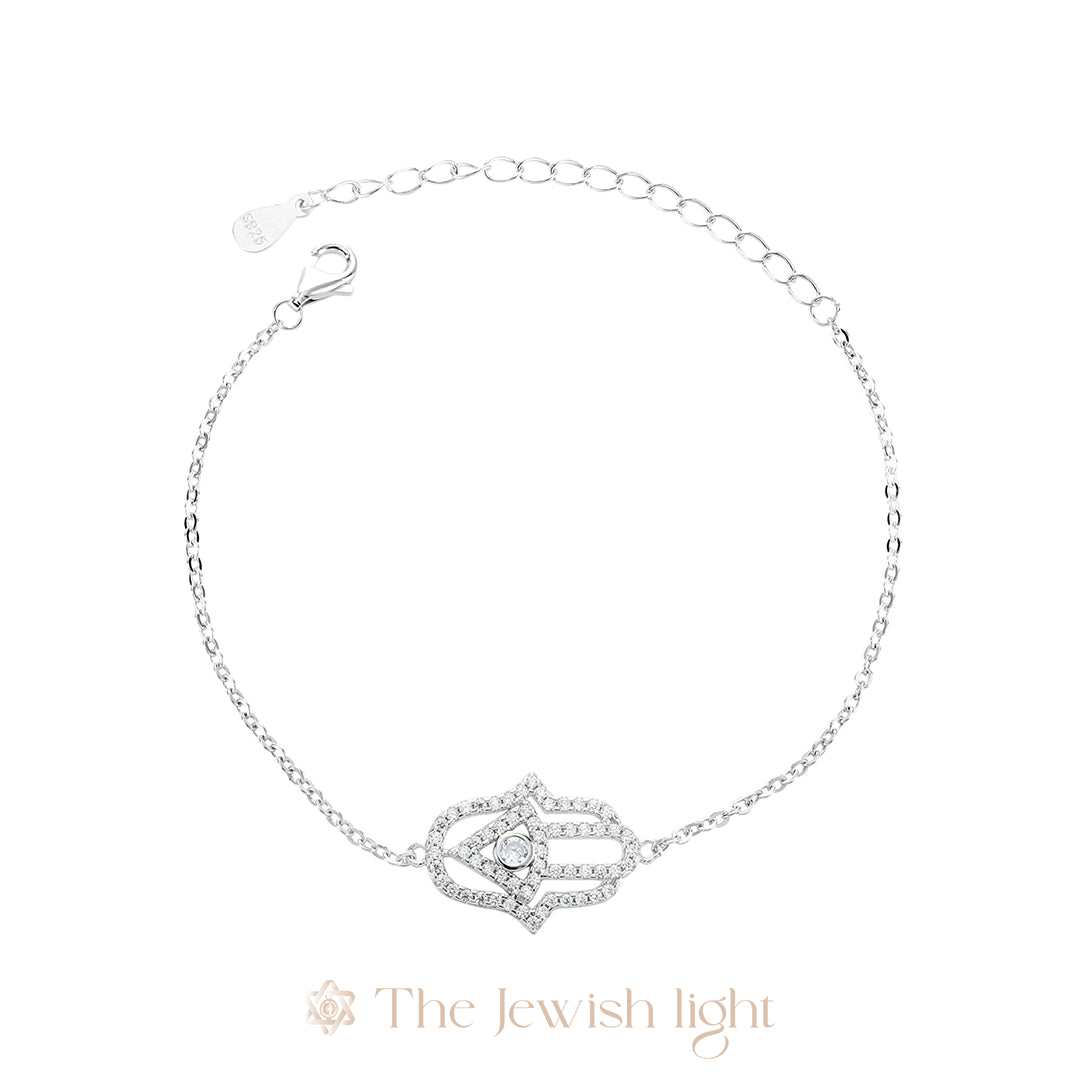 צמיד חמסה זירקון - כסף 925